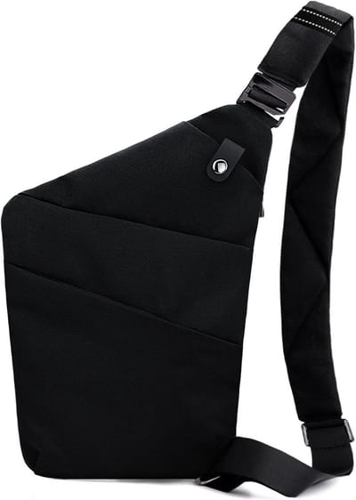 Sling Bag voor heren, Anti-Diefstal Reistas met 5 Vakken en Reflecterende Strepen, Ideaal voor Reizen en Dagelijks Gebruik
