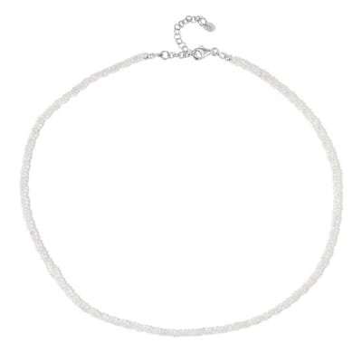 Cavill - Zilveren Halsketting 925 Sterling Zilver Rhodium - Cambodjaanse Facet Zirkonen 0,46 ct - Verstelbaar 45-50 cm