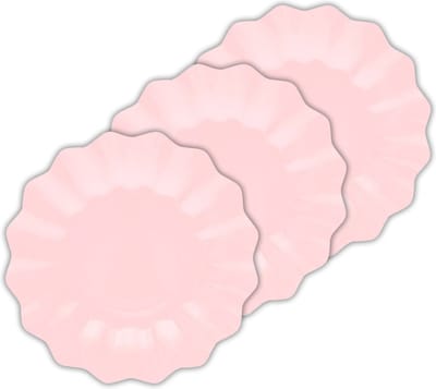 Givi Italia Feestbordjes - schulprand - 24x - baby roze - rond - papier/karton - 27cm - duurzaam - wegwerpbordjes - babyshower- kinderfeestje