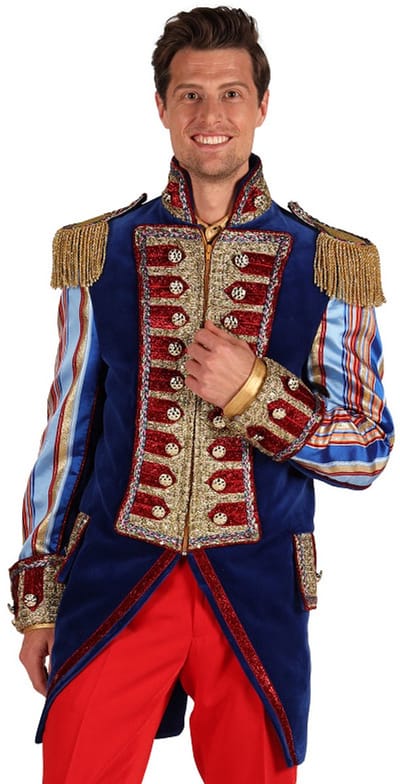 Thetru Carnavalsjas Heren - Luxe Carnavalsjas - Velvet Sensation - Blauw - Maat L