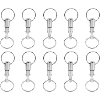 10 STUKS EDC Snelontgrendelings Sleutelhanger Dubbele Ring Sleutelhanger Buiten Uit elkaar te Trekken Sleutelring white