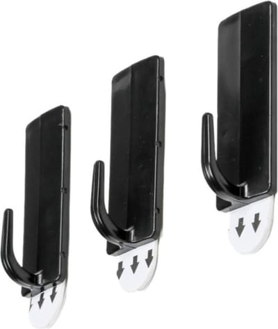 Benson Zelfklevende en verwijderbare haken - 5x2 cm - zwart - 3 stuks