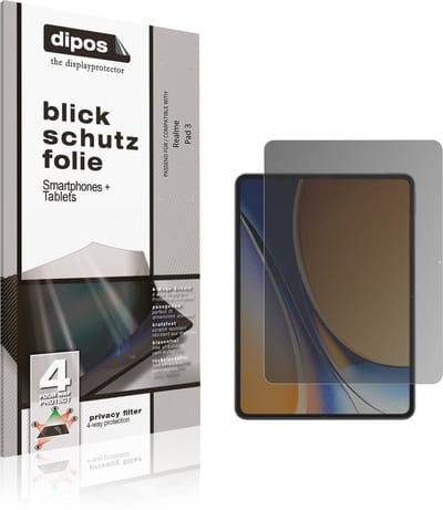 dipos – Matte Privacy Screenprotector geschikt voor Realme Pad 3 | Anti-Spy Beschermfolie