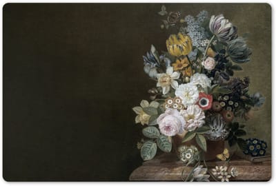 Placemats 45x30 cm - Placemat kunststof - 1 stuk - Bloemen - Eelke Jelles Eelkema - Oude meesters - Borden onderleggers - Decoratie voor op tafel - Keuken tafeldecoratie accessoires - Vinyl onderlegger - Tafelversiering