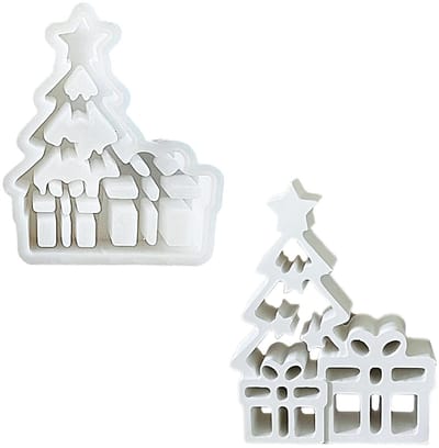 Dailygoods- Siliconen Vormen Uniek Kerstboomdesign - Gietvormen - Epoxyharsvormen - Kaarsenhouder - Doe-het-zelf - Antiaanbaklaag - 13 x 11 x 2 cm - Gietvorm