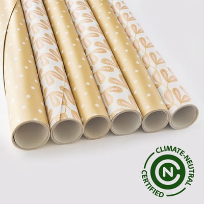 Luxe inpakpapier Premium Gold and Pink - Duurzaam PEFC gecertificeerd - 200x70cm - 6 rollen - Cadeaupapier