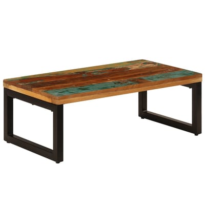 vidaXL - Salontafel - 100x50x35 - cm - massief - gerecycled - hout - en - staal