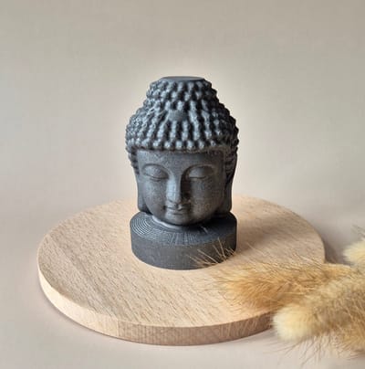 Shungite Buddha Hoofd 6cm (180 g) – Bescherming, Aarding & Spirituele Reiniging