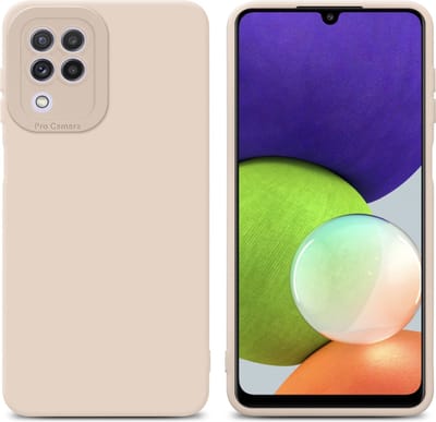 Cadorabo Hoesje geschikt voor Samsung Galaxy A22 4G in FLUID CREAM - Beschermhoes gemaakt van flexibel TPU silicone Cover Fluid Case