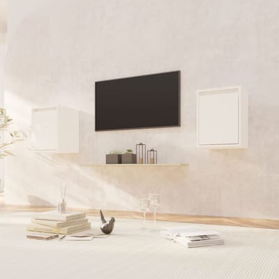 vidaXL - Wandkasten - 2 - st - 30x30x40 - cm - massief - grenenhout - wit