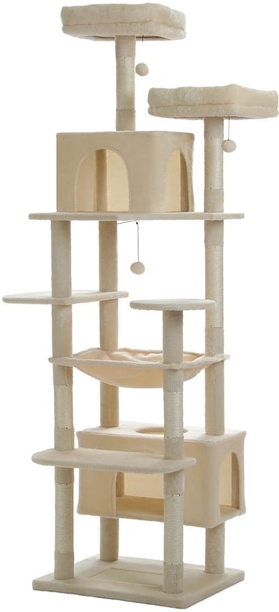 Kattenu MeowMansion XL - Grote Krabpaal Voor Grote Katten - Krabpaal XXL - Beige - Krabpaal voor zware katten