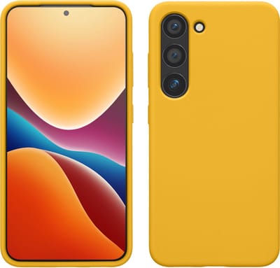 kwmobile telefoonhoesje geschikt voor Samsung Galaxy S23 - Hoesje met siliconen coating - Smartphone case in honinggeel