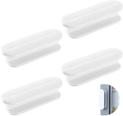 Dailygoods- Deurgrepen - Zelfklevend - 4 Stuks - Duurzaam ABS Kunststof - Voor Balkon/Window/Kast - Eenvoudige Installatie - Wit