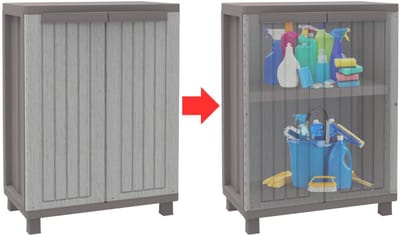 CRLYN® Tuinkast - Tuinkist - Tuinkasten voor Buiten - Tuinberging - Kunststof - Grijs