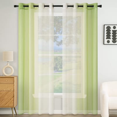 Dailygoods- Gordijnen met oogjes - Kleurverloop - Verduisterend - Polyester - 2 stuks - 140 x 260 cm - Transparant - Raamdecoratie