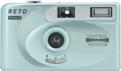 35mm Film Camera - Panorama Camera - Vakantie Fotografie - 22mm Ultra Groothoeklens - 11 cm - Metallic Mint