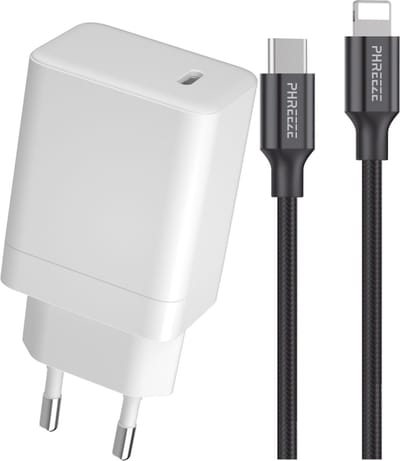 65w oplader geschikt voor iPhone / iPad + Lightning naar usb C kabel 1 meter - Snellader