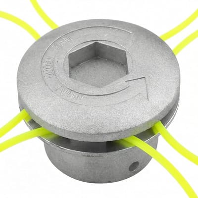 Universele Grastrimmerkop - Aluminium Draadkop - Tuinonderhoud Vereenvoudigen - Massief Aluminium Constructie - 5 x 10 x 12.7 cm - Zilver