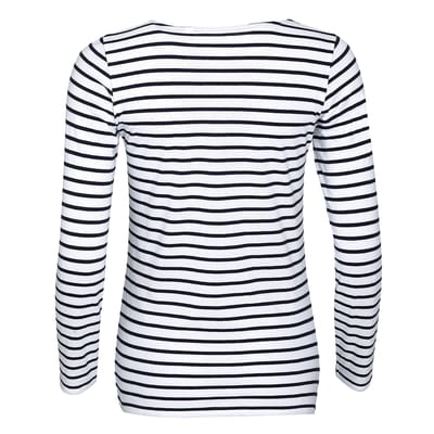 SOLS Dames/dames Marine Long Sleeve Stripe T-Shirt (Wit/Zwaar)