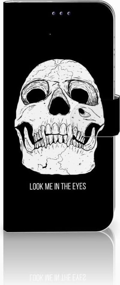 Book Case voor Telefoonhoesje met Naam Samsung Galaxy A50 Skull Eyes