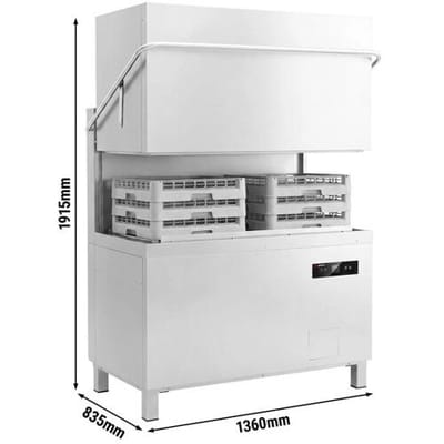 GGM Gastro Doppelkorb-Durchschubspülmaschine - Digital - 19 kW - mit Reiniger-, Klarspüler- & Laugenpumpe
