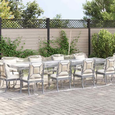 vidaXL - Doorzichtig - zeildoek - met - zeilringen - 3x8 - m - PVC
