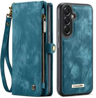 CaseMe 008 Geschikt voor Samsung Galaxy A37 - 2-in-1 Book Case en Back Cover - Magnetisch Uitneembaar - Portemonnee Hoesje - Blauw