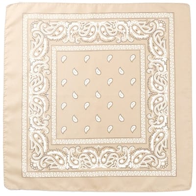 Fako Fashion - Bandana - Hoofddoek - Mondbescherming - Zakdoek - Paisley - Beige - 3 Stuks