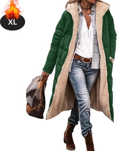 Livano Winterjas - Parka - Dames - Winter - Jas - Volwassen - Stijlvol - Donkergroen - XL