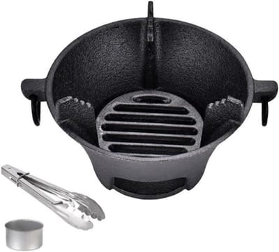 Gietijzeren Houtskoolgrill - Outdoor Oven - Buiten Koken - Gelijkmatige Warmte - 255 x 255 x 115 cm - Zwart