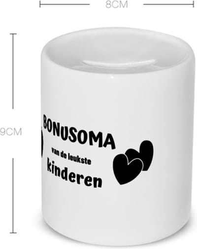 Akyol - bonusoma van de leukste kinderen Spaarpot - Oma - de leukste bonusoma - verjaardag - cadeautje voor oma - kado - geschenk - 350 ML inhoud