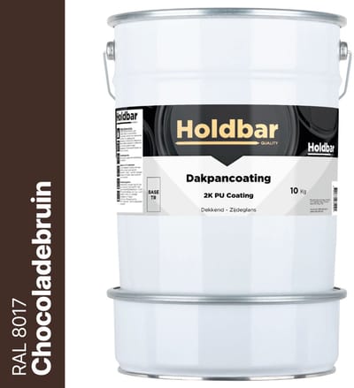 Holdbar Dakpancoating Chocoladebruin (RAL 8017) 10 Kg - Waterdicht - Vuil afstotend - UV-bestendig - Alle Kleuren - Dakpannen verven - Hecht op Steen, Beton, Dakpannen of Bestaande coating - 2 Componenten