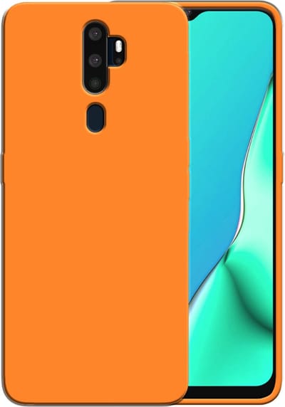 Smartphonica Siliconen hoesje voor OPPO A9 2020 case met zachte binnenkant - Oranje geschikt voor OPPO A9 (2020)