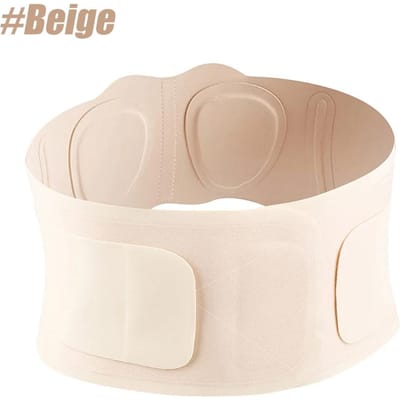 Corset lombaire ultra-fin avec coussinet lombaire 3D, 2 supports flexibles, tissu de yoga sans coutures pour le soutien du bas du dos et de la taille S beige