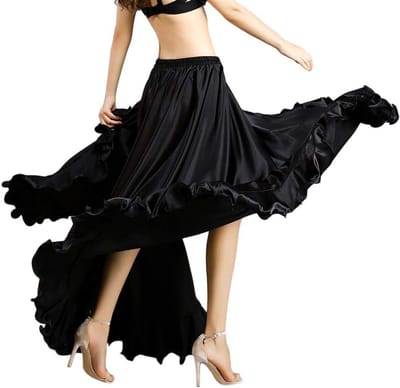 Dansrok voor Dames Buikdans Flamenco Jurk met Volle Swing en Hoge Split