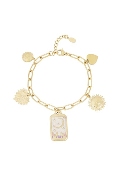 Bedelarmband Magic Moon - Verkleurt niet - Cadeau - Goudlief