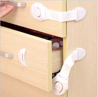Kind Veiligheidsslot Wit – 4 stuks - Kinderslot Baby - Afsluiten van Kasten, Lades, Apparatuur en de oven – Drukslot – Kindslot – baby lock -