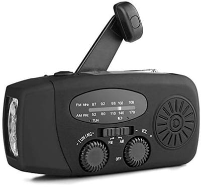 Unyqoos® Draagbare zwengelradio met zonne-energie en USB-oplaadoptie voor buiten