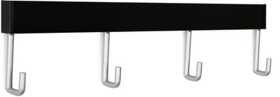 STAS Wandrek / Kapstok – 30cm - Zwart - universeel ophangrek en kapstok voor jas, tas en accessoires