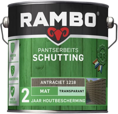 Rambo Pantserbeits Schutting Mat Transparant - 2.5L - Antraciet
