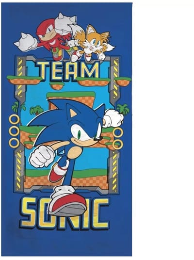 Team Sonic strandlaken 70 x 140 cm - polyester