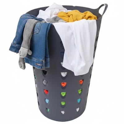 Excellent Houseware Flexibele wasmand - antraciet - 60 liter - kunststof - 47 x 50 cm