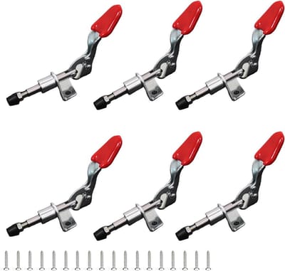 Kniehendelspanners 6 stuks - Verticale klem - Werkstukken Spannen - Anti-slip handvat - S - Zilverkleuren