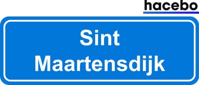 Hacebo - Plaatsnaam Sticker - 29x10 CM - Sint Maartensdijk sticker - Verkeersborden sticker - grappige cadeaus - Sint Maartensdijk