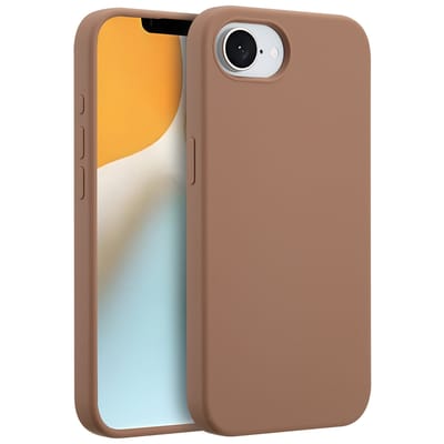 Accezz Hoesje - Geschikt voor Apple iPhone 17e / 16e - Liquid Silicone Backcover geschikt voor MagSafe - Lichtbruin