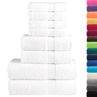 vidaXL - 8-delige - Handdoekenset - SOLUND - 600 - g/m² - wit