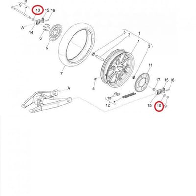 Rondelle de roue arrière origine pour moto Gilera 50 RCR 2011 à 2017 866536 Neuf