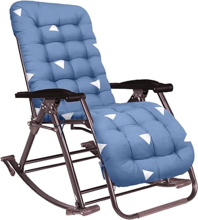 Lounge Stoel - Relaxstoel Ligstoel - Buiten Ontspannen - Verstelbaar Rugleuning - 150kg Draagvermogen - Blauw
