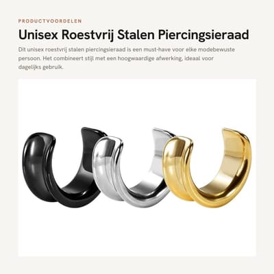 Dailygoods- Roestvrij Staal Oorstekers - Uniseks - Diverse Maten 2g/00g/1 inch - Geschenkpakket - Modieuze Piercingsieraden - Hoogste Kwaliteit
