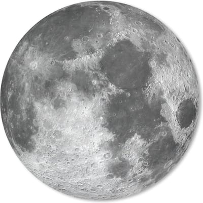 Muismat rond 20x20 cm - Mousepad Ruimte - Maan - Nacht - Ronde muismatten